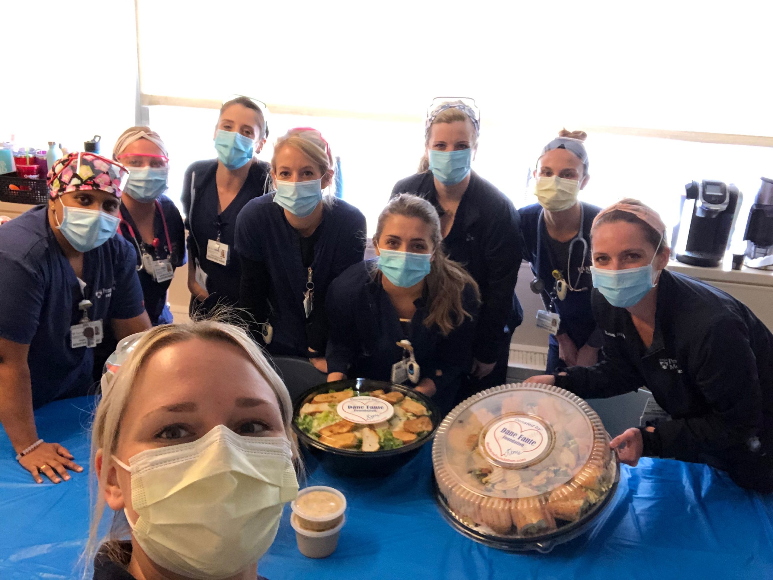 Penn Hospital Staff Enjoying Donated Lunch by The Dane Fante Foundation