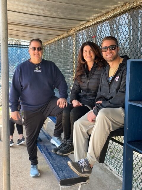 Dane Fantes Charity Sitting In Dugout