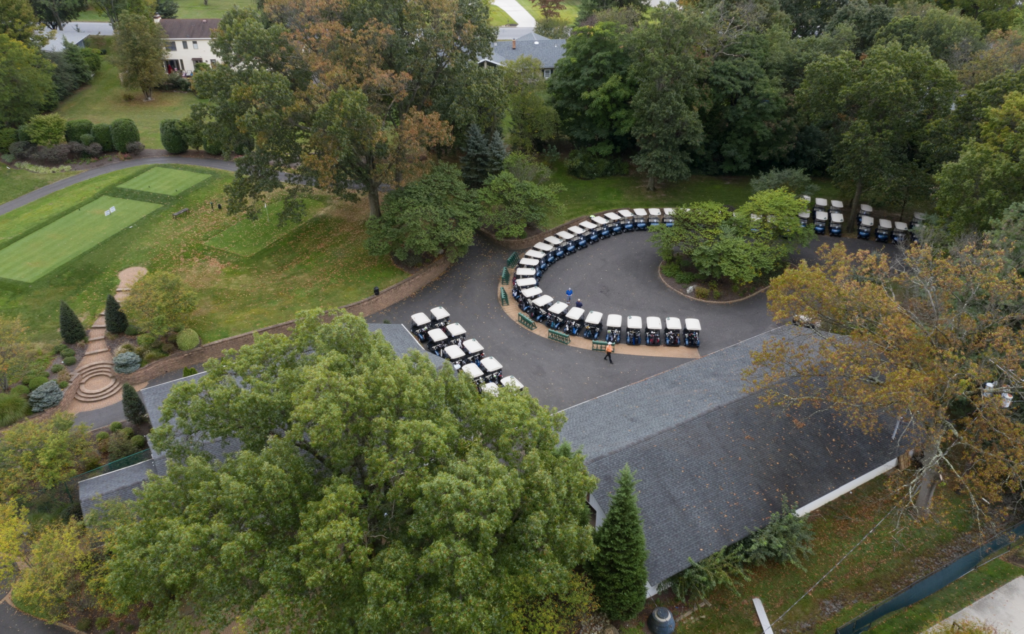 Carts lined up at the Dane Fante Golf Outing