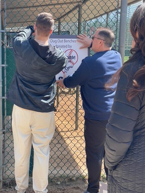 Hanging Dugout Donation Sign